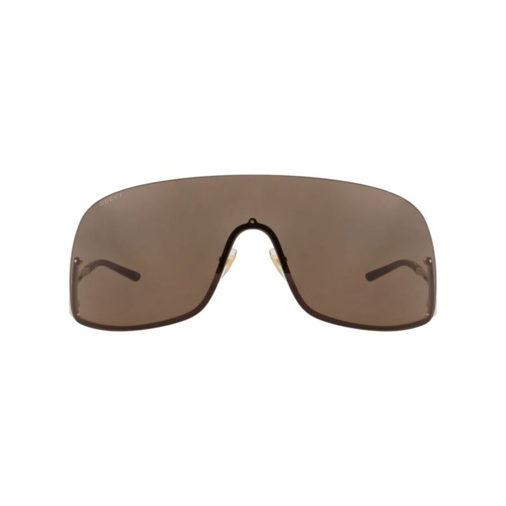 Gucci Shield-Frame Metal Sunglasses Gold Unisex-Adult